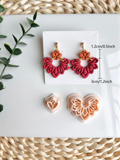 Scalloped Fan Polymer Clay Cutters Set | Art Deco Clay Earring Cutters | Boho