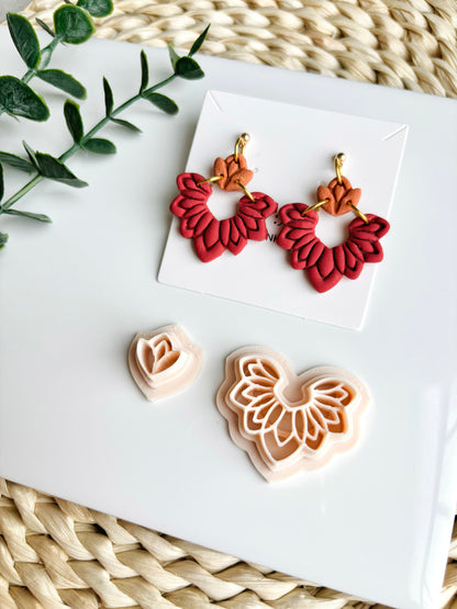Scalloped Fan Polymer Clay Cutters Set | Art Deco Clay Earring Cutters | Boho