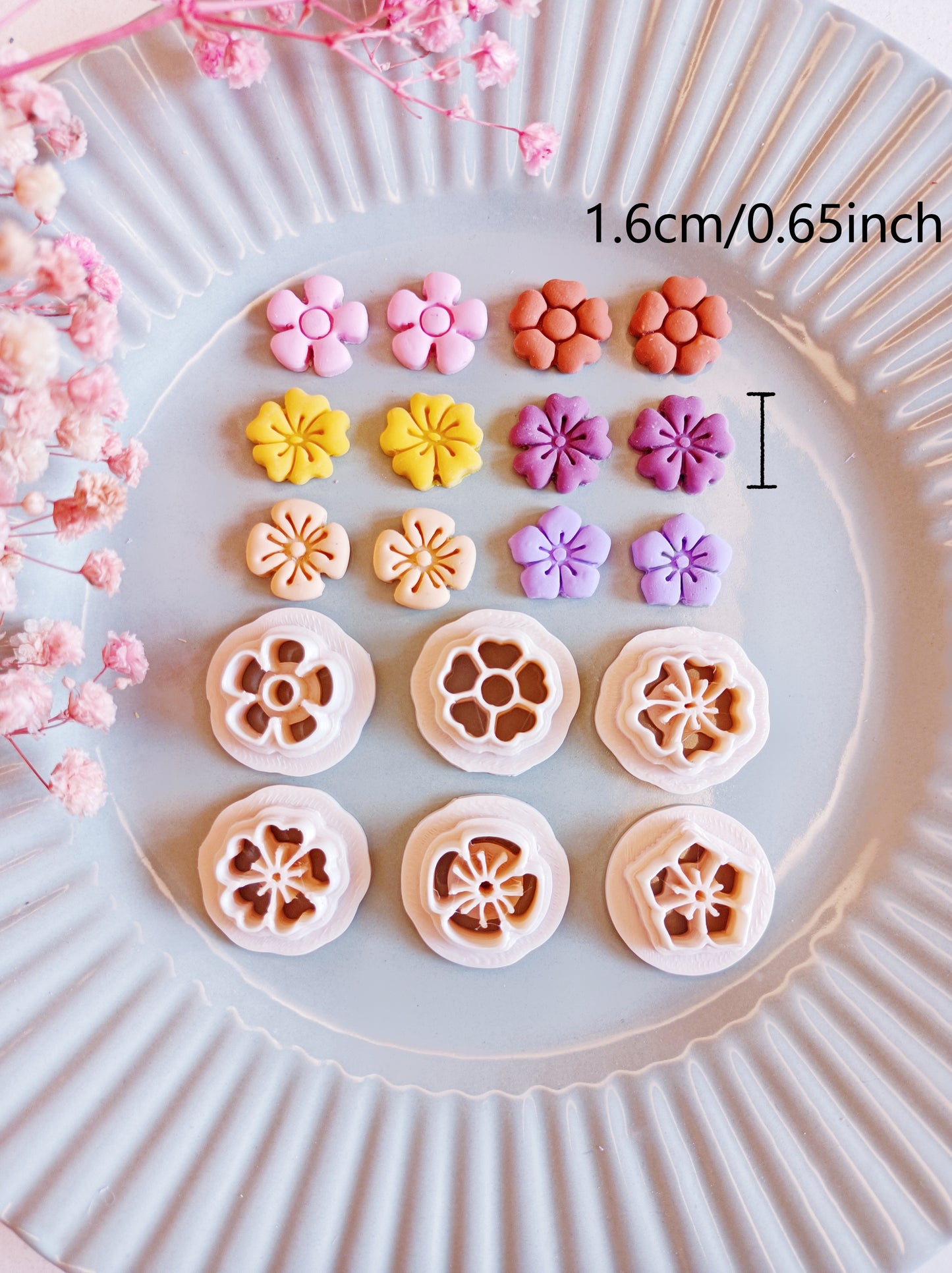 Flower Stud Polymer Clay Cutters | Spring Clay Cutters