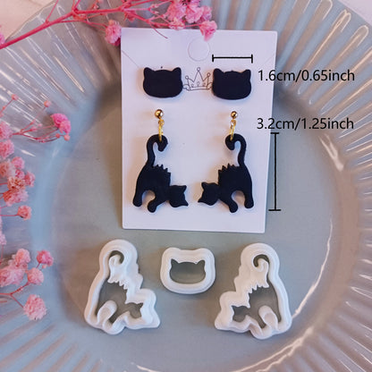 Scary Cat Halloween Thriller Set Clay Cutter | Halloween Clay Cutters