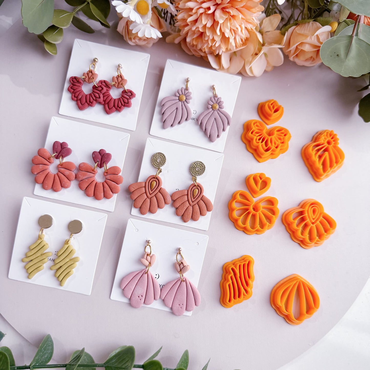 Art Deco Clay Earring Cutters | Scalloped Fan Polymer Clay Cutters | Boho