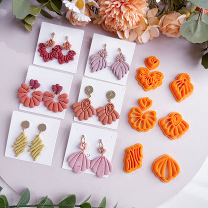 Art Deco Clay Earring Cutters | Scalloped Fan Polymer Clay Cutters | Boho