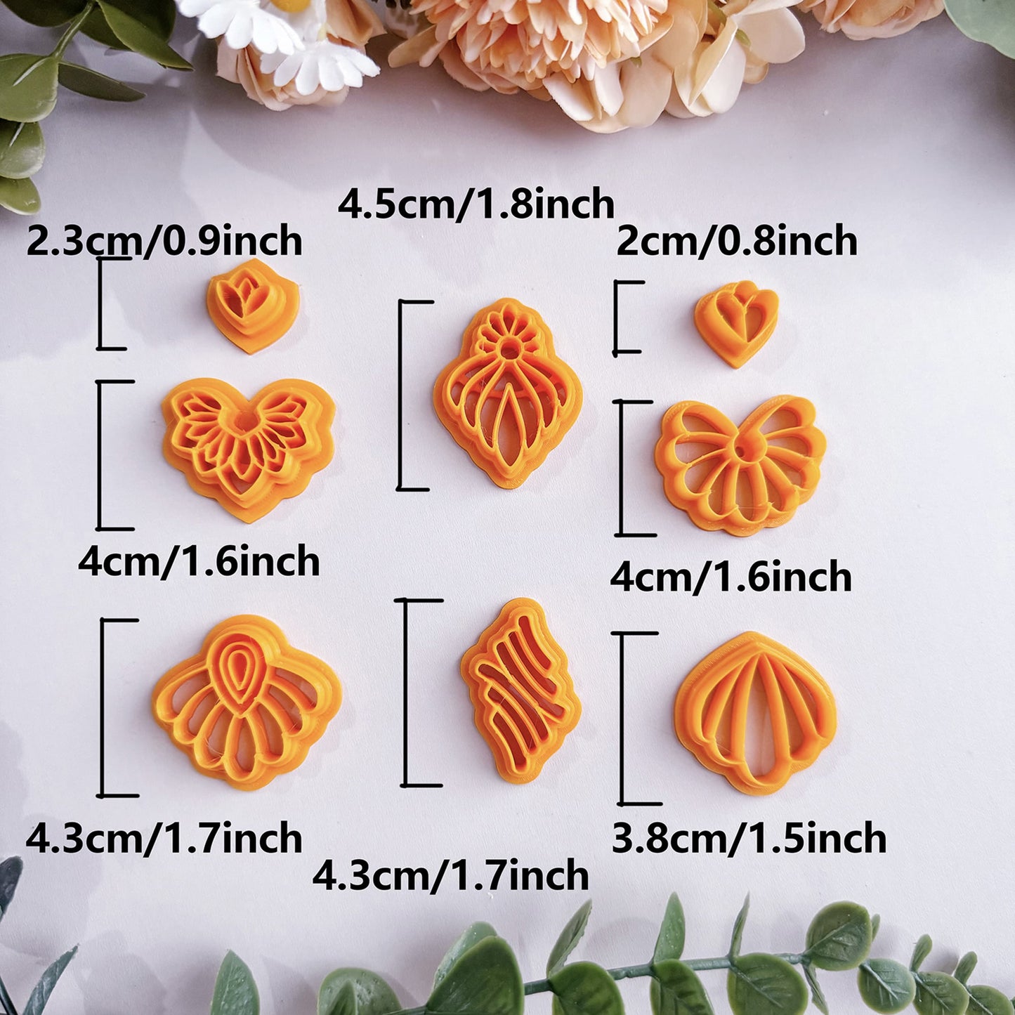 Art Deco Clay Earring Cutters | Scalloped Fan Polymer Clay Cutters | Boho