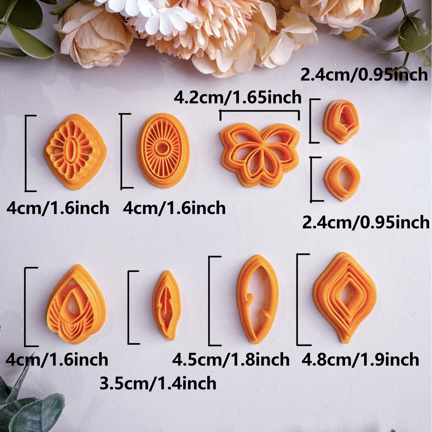 Boho Art Deco Polymer Clay Cutters | Scalloped Fan Feather Clay Cutters