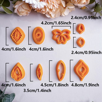 Boho Art Deco Polymer Clay Cutters | Scalloped Fan Feather Clay Cutters