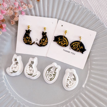 Cat Polymer Clay Cutter Set | Boho Clay Cutter