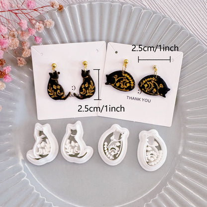 Cat Polymer Clay Cutter Set | Boho Clay Cutter