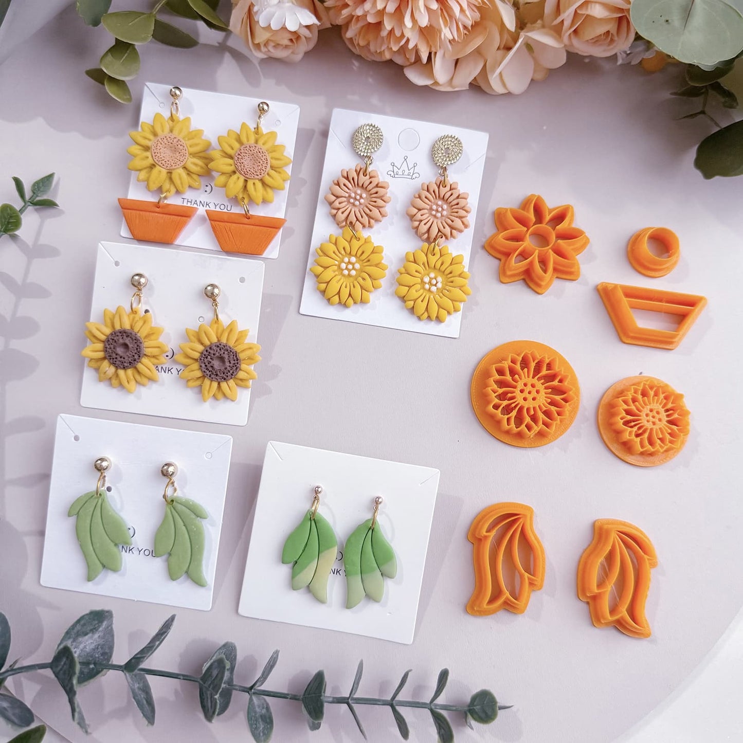 Sunflower Polymer Clay Cutters | Summer Clay Cutters | Boho