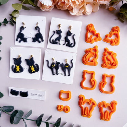 Cat Polymer Clay Cutter | Halloween Scary Cat Clay Cutter