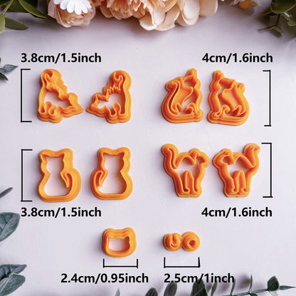 Cat Polymer Clay Cutter | Halloween Scary Cat Clay Cutter