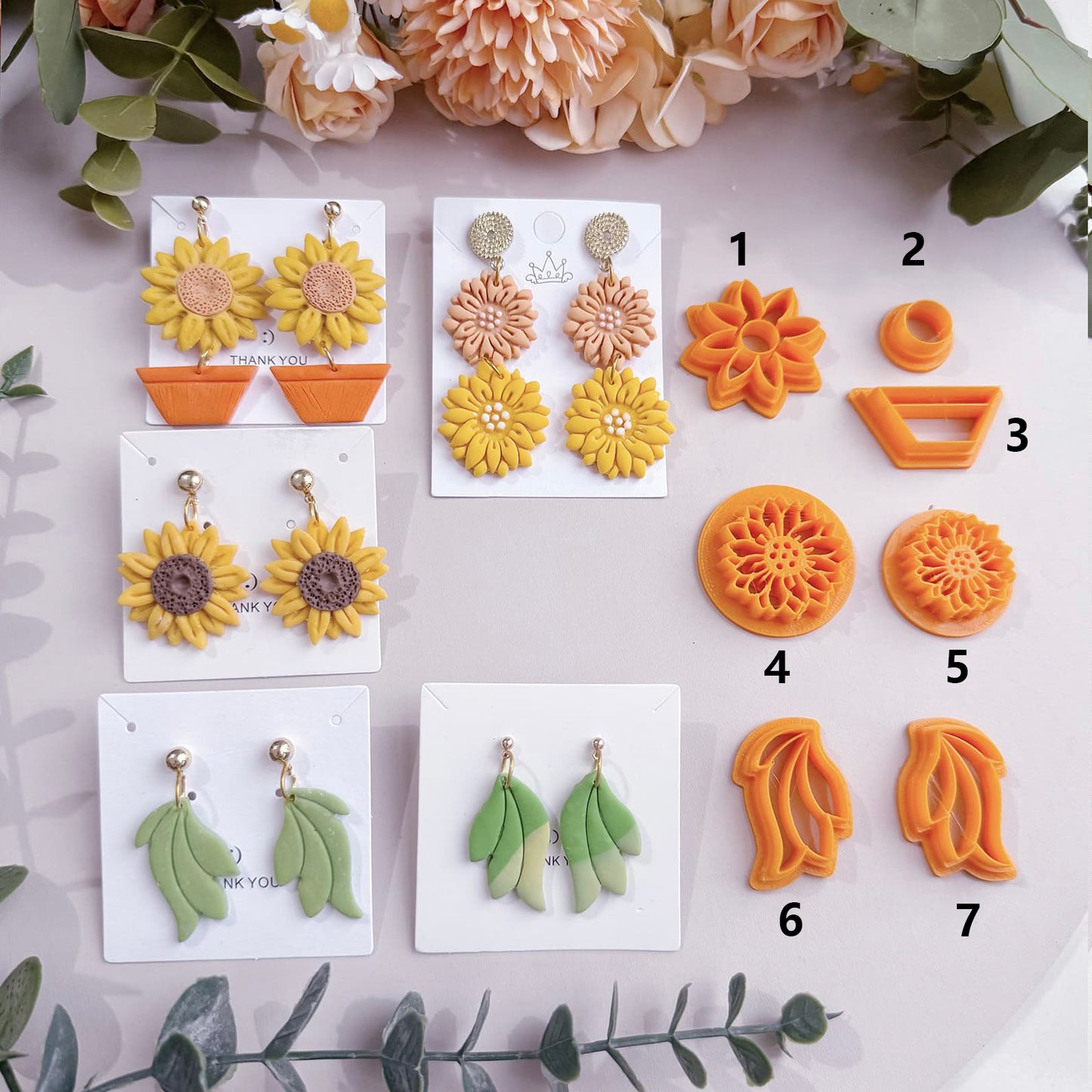 Sunflower Polymer Clay Cutters | Summer Clay Cutters | Boho