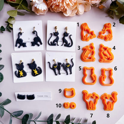 Cat Polymer Clay Cutter | Halloween Scary Cat Clay Cutter